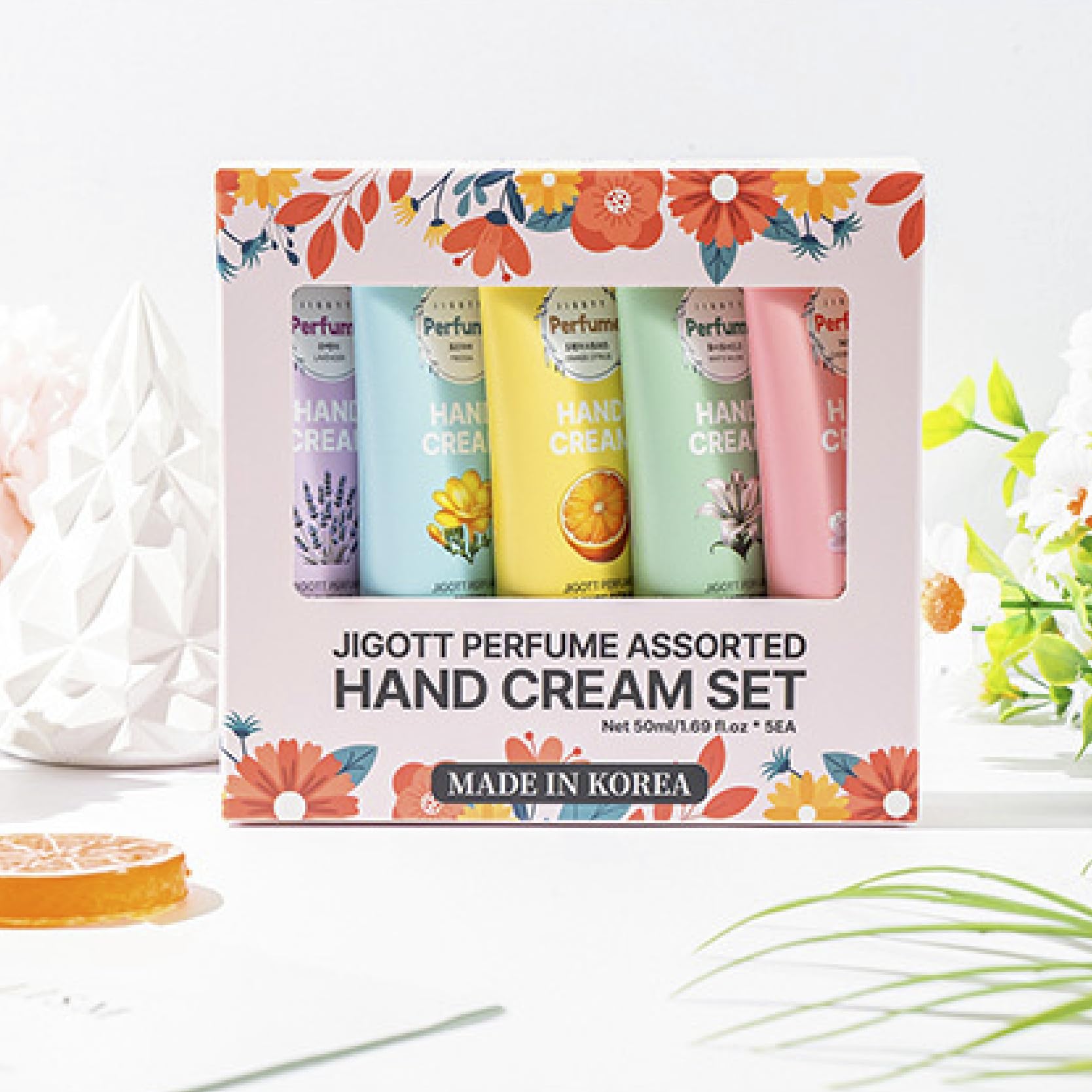 Ekais Perfume Hand Cream Gift Set – 5 Scented Mini Lotions (Lavender, Citrus, Musk, Cherry Blossom, Freesia) – Travel-Size K-Beauty