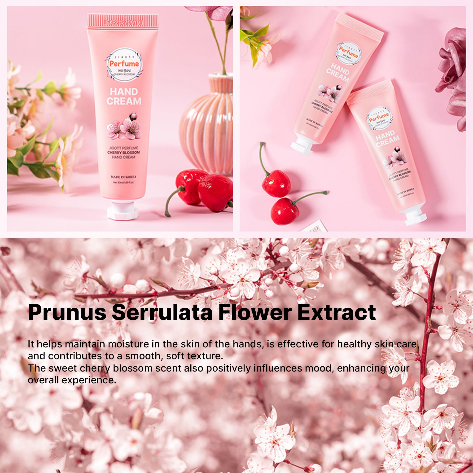Ekais Perfume Hand Cream Gift Set – 5 Scented Mini Lotions (Lavender, Citrus, Musk, Cherry Blossom, Freesia) – Travel-Size K-Beauty