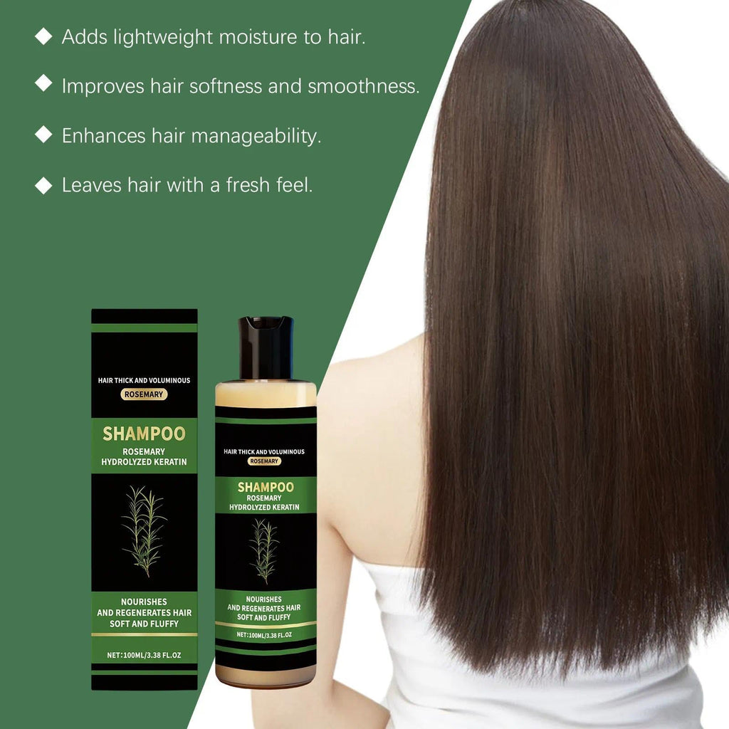 ekxzvg Organic Rosemary Hair Growth Shampoo — Natural Thickening & Strengthening with Hydrolyzed Keratin and Rosemary Extract (2pc)