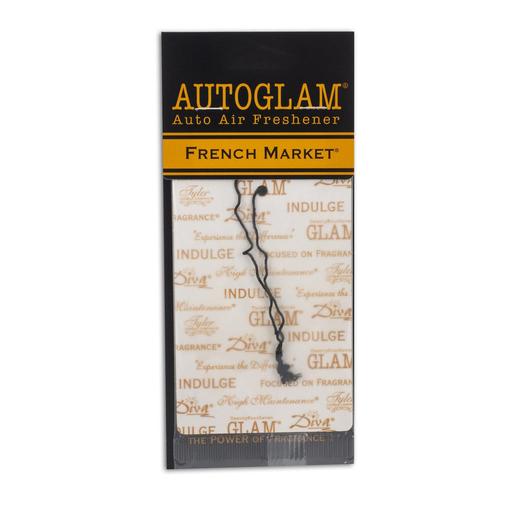 Elanze Designs Tyler Candle HIGH MAINTENANCE Hand Lotion & FRENCH MARKET Autoglam Auto Air Freshener Bundle (Set of 3)