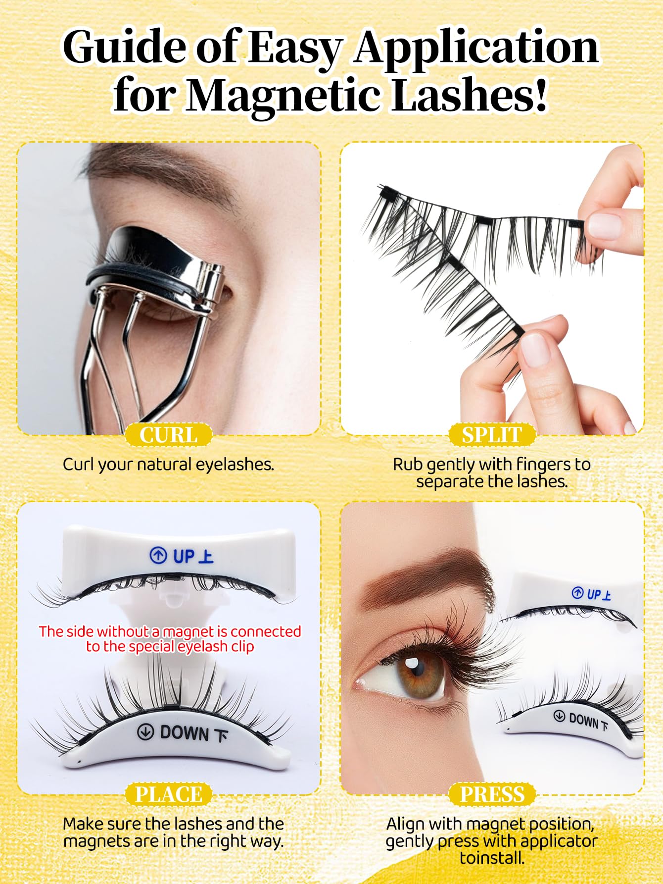 Elara Craft Magnetic Eyelashes with Applicator – Reusable, Glue-Free & Lightweight
