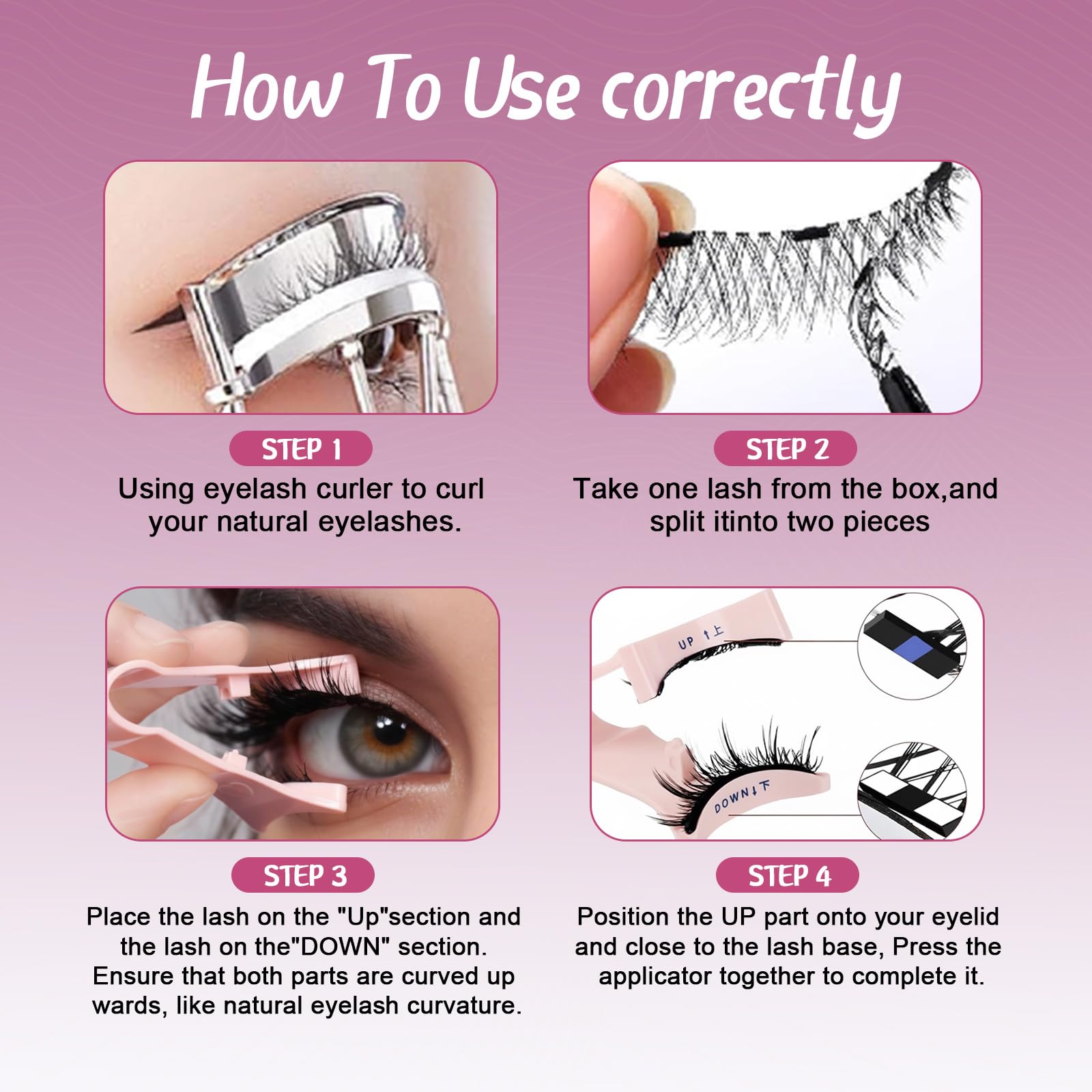 Elara Craft Magnetic Eyelashes with Applicator – No Glue Needed, Reusable, Natural Look (L02)