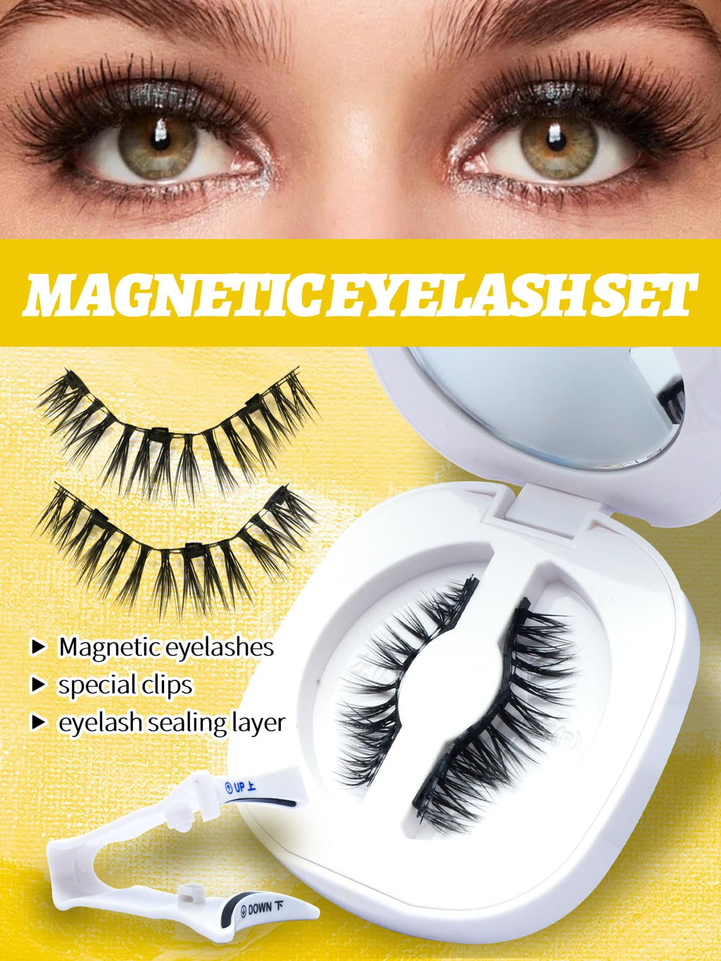 Elara Craft Magnetic Eyelashes with Applicator – Reusable, Glue-Free & Lightweight