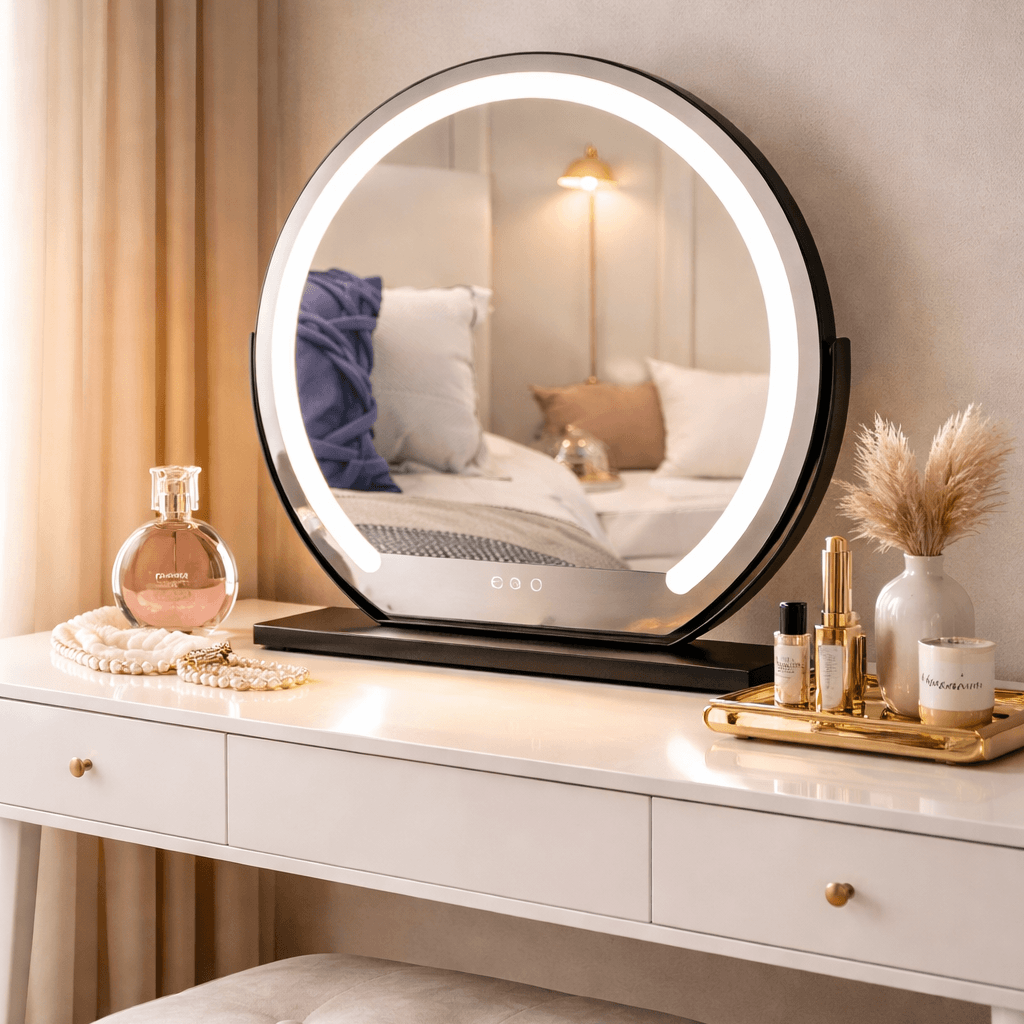 Elara LED Vanity Mirror Black