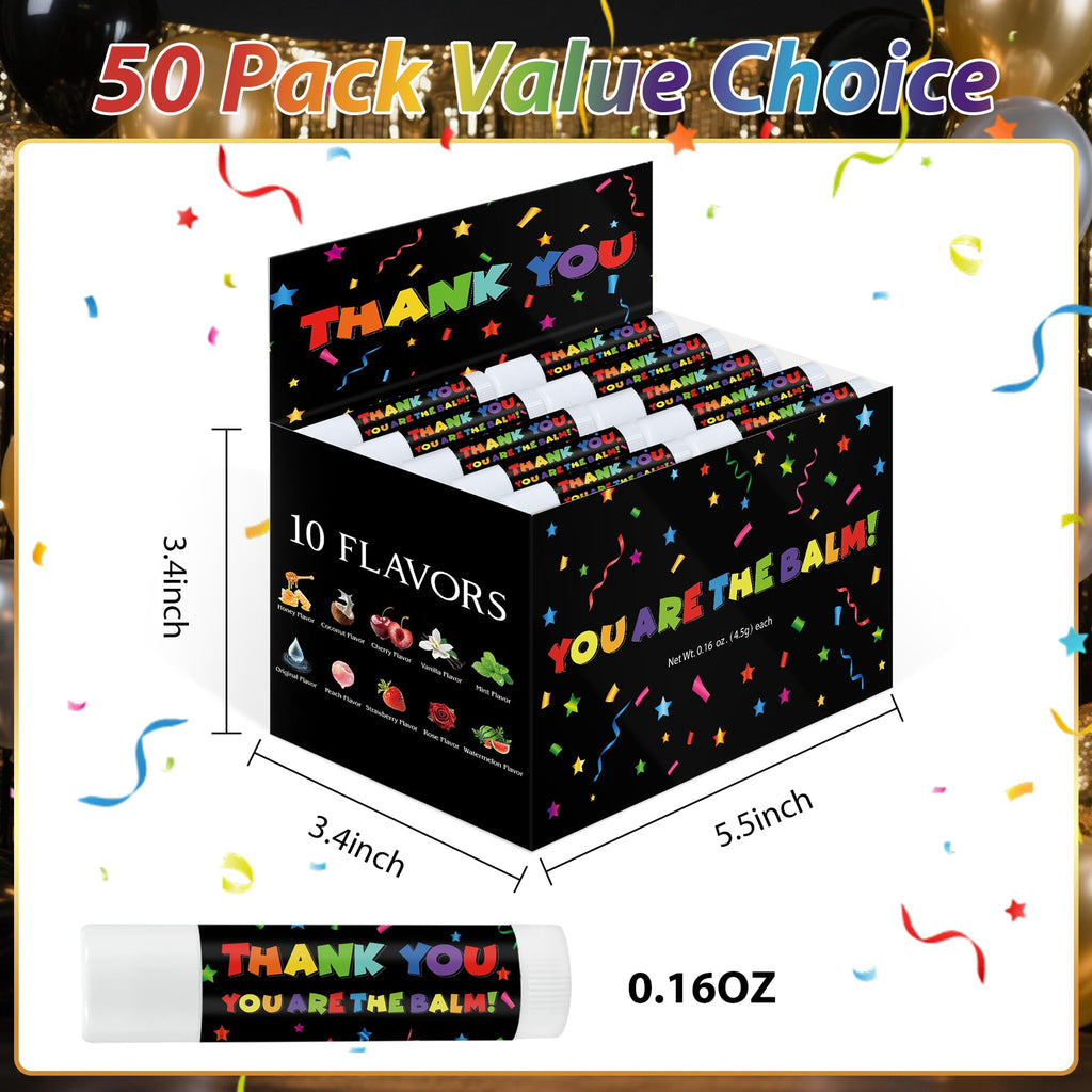 ElasignShopo 50 Pack Lip Balms Bulk — Employee Appreciation Gifts for Staff & Events