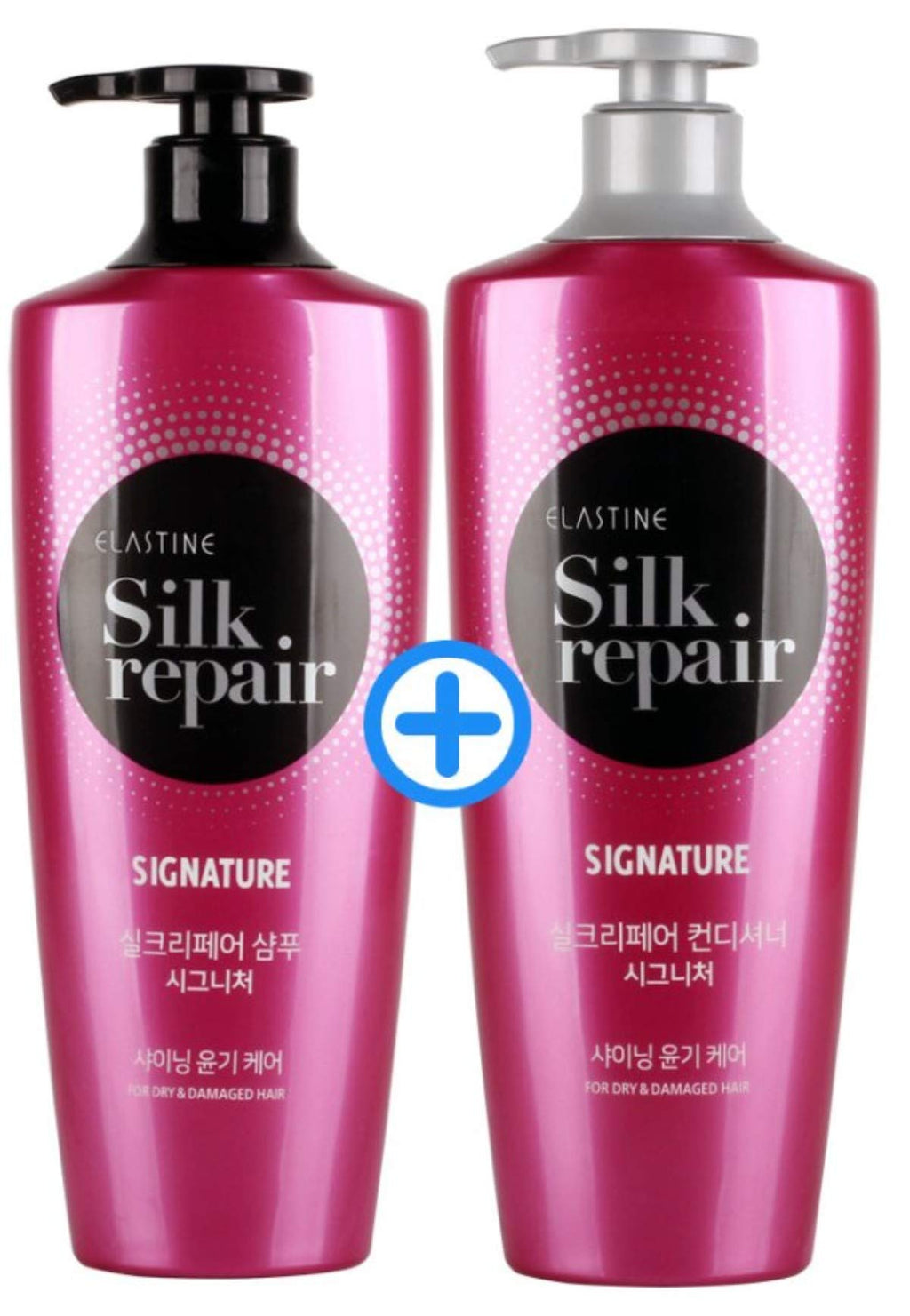 ELASTINE Silk Repair Perfect Shining Shampoo & Conditioner (550ml Each) – 2-Step Care System | Made in Korea
