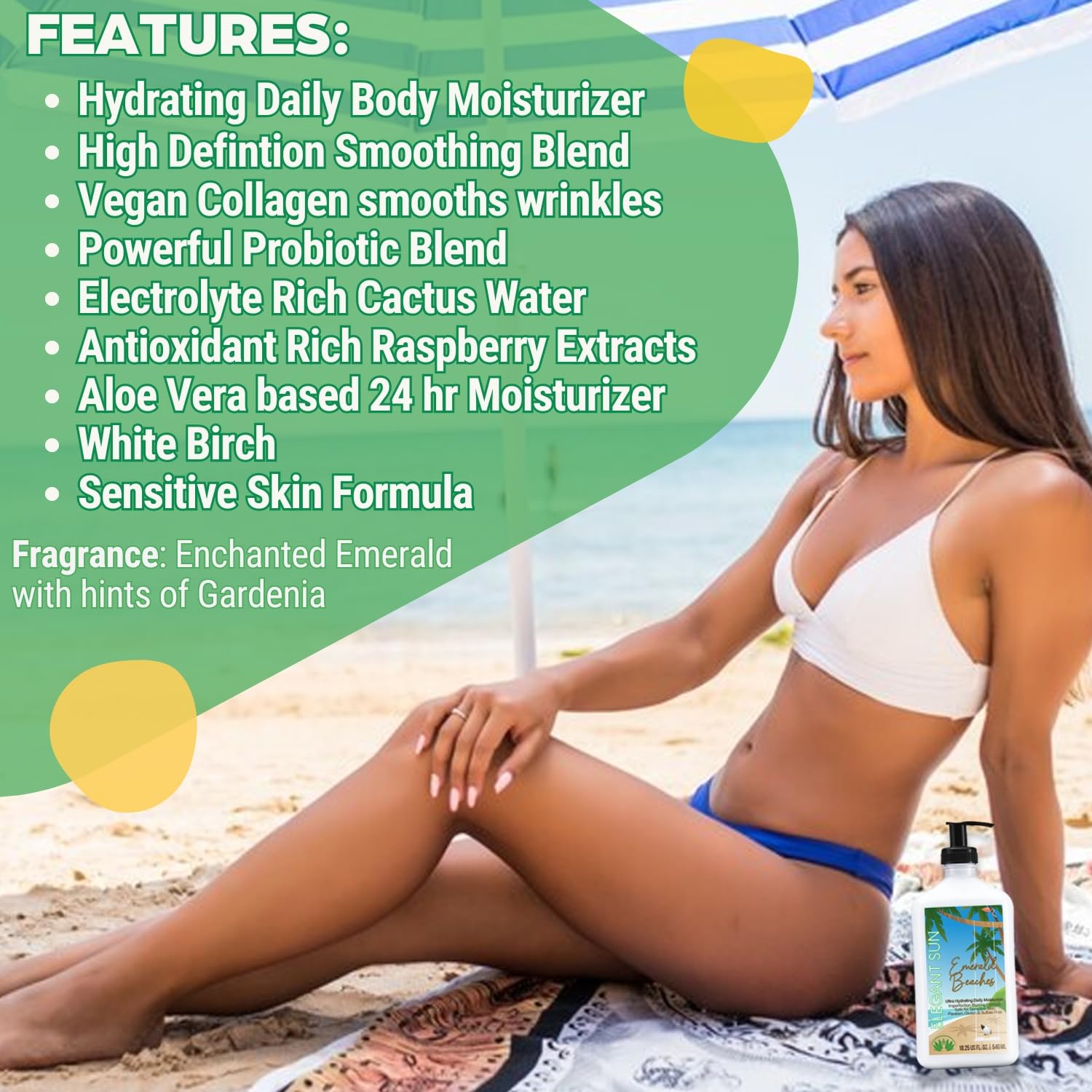 Elegant Sun Emerald Beaches Daily Moisturizer – Tan Extender & After Sun Lotion