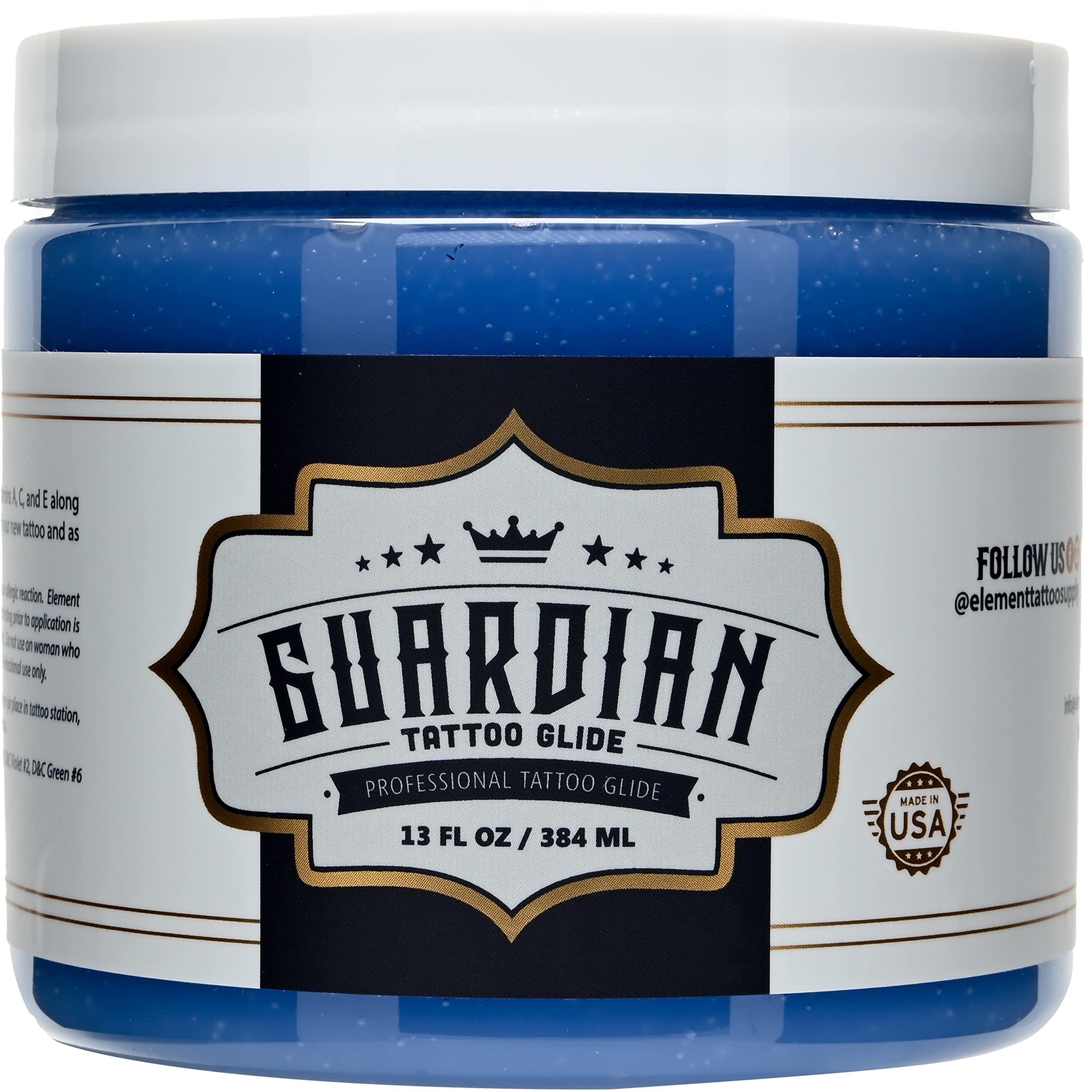 Guardian Tattoo Glide Gel by Element Tattoo Supply – During Tattooing & Aftercare Ointment, 13 oz