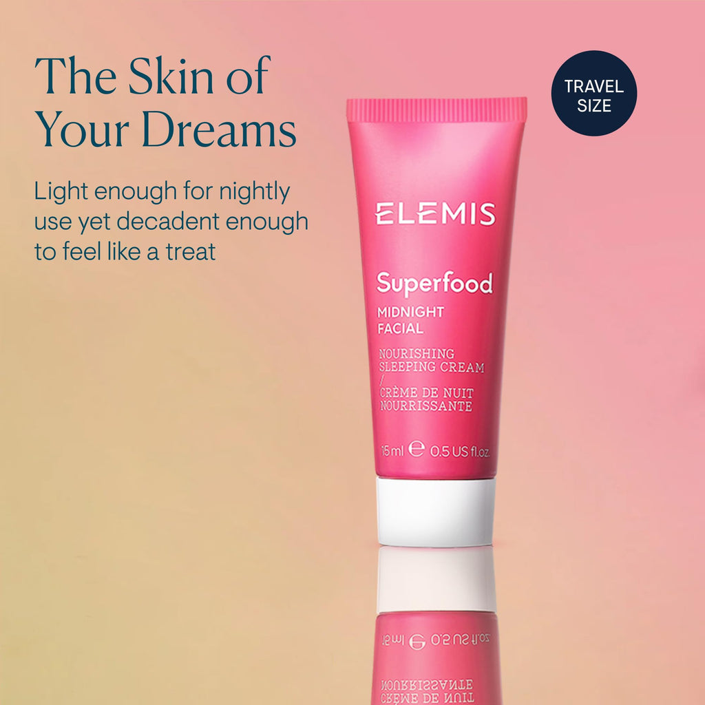 ELEMIS Superfood Midnight Facial 15ml – Travel Size Night Cream with Camu Camu & Omega 6 & 9