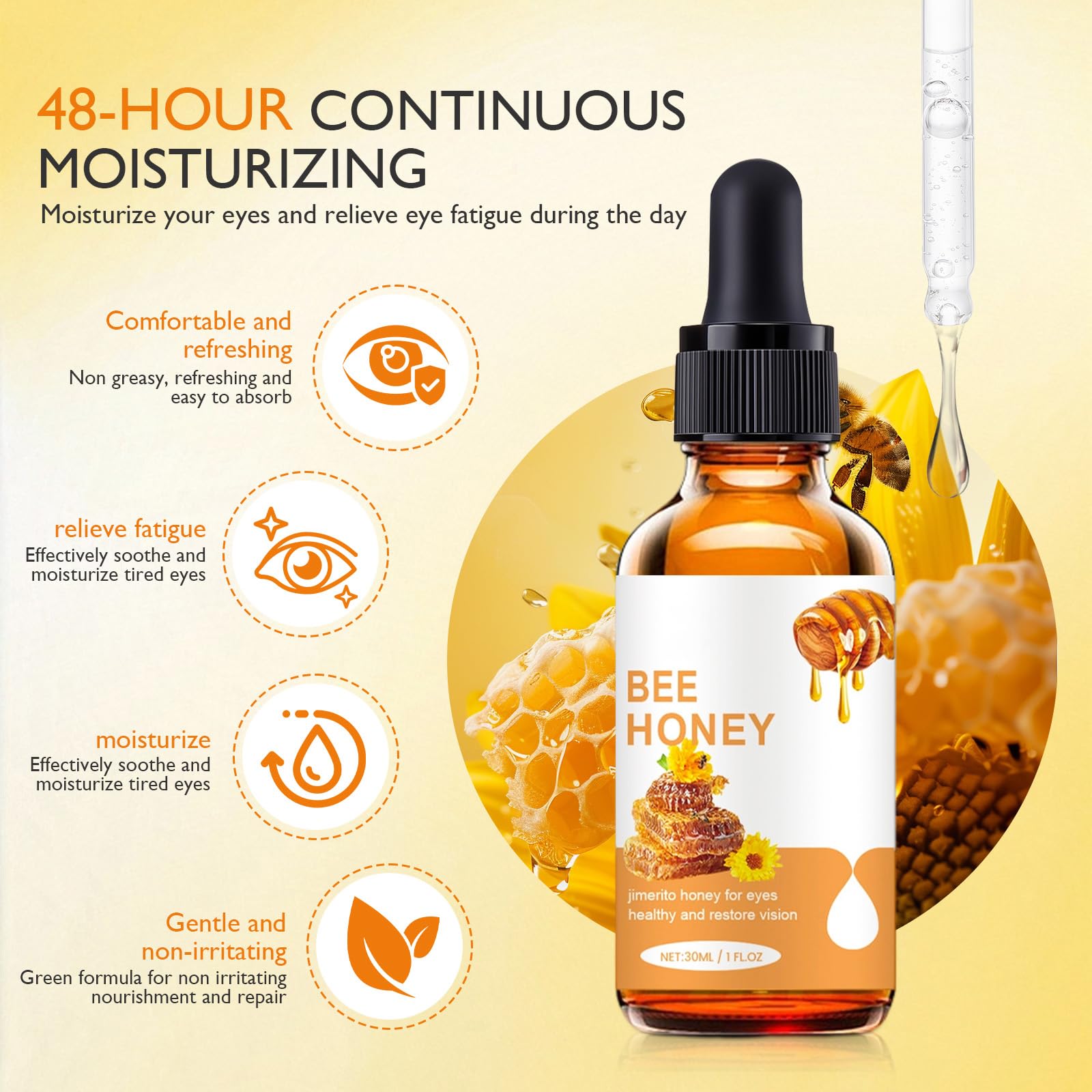 Elesysy Honey Eye Care Hydration — Natural Bee Honey Eye Moisturizer for Daily Use
