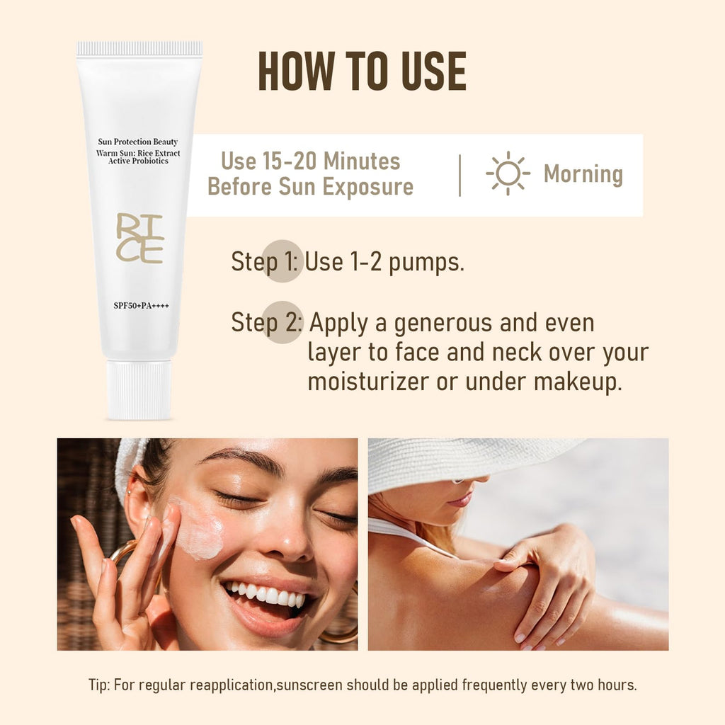 Elesysy Relief Sun SPF50+ Sunscreen – 2-Pack with Rice & Probiotics, PA++++ Korean Skin Care