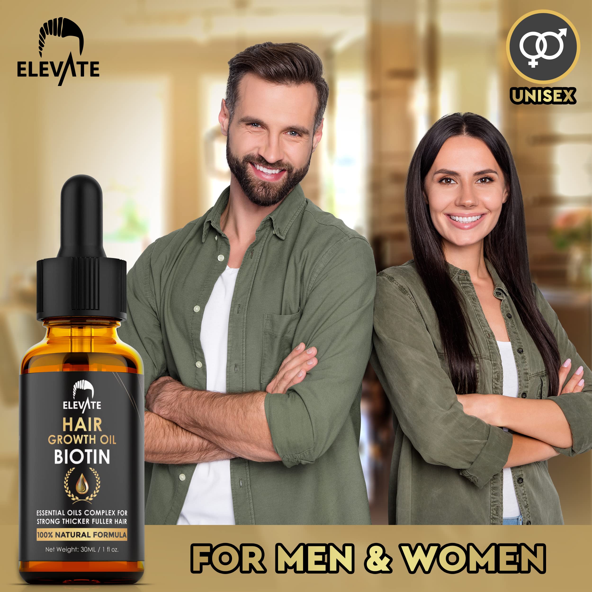 Elevate Hair Growth Oil – Biotin Serum & Castor Oil for Stronger, Fuller Hair | 1 Fl Oz