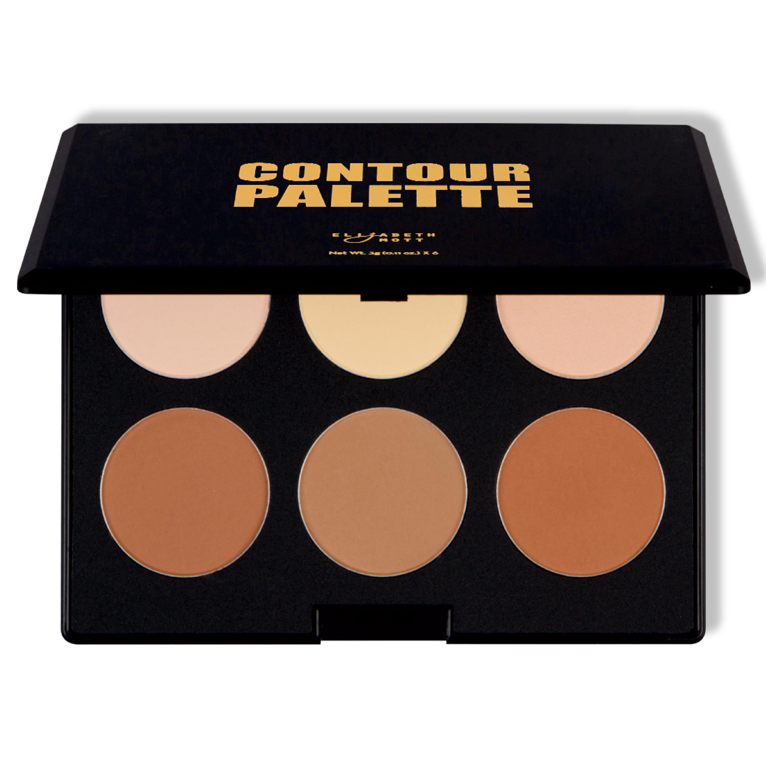 Elizabeth Mott Bronzer Contour Palette – 6 Blendable Shades for All Skin Tones, Natural Glow (Cruelty-Free)
