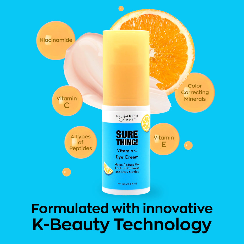 Elizabeth Mott Sure Thing Vitamin C Eye Cream — Hydrating & Brightening Eye Treatment (Vegan, Fragrance-Free) 0.5 oz