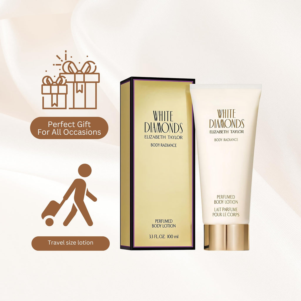 Elizabeth Taylor White Diamonds Body Lotion 3.3 oz – Hydrating Floral Scent