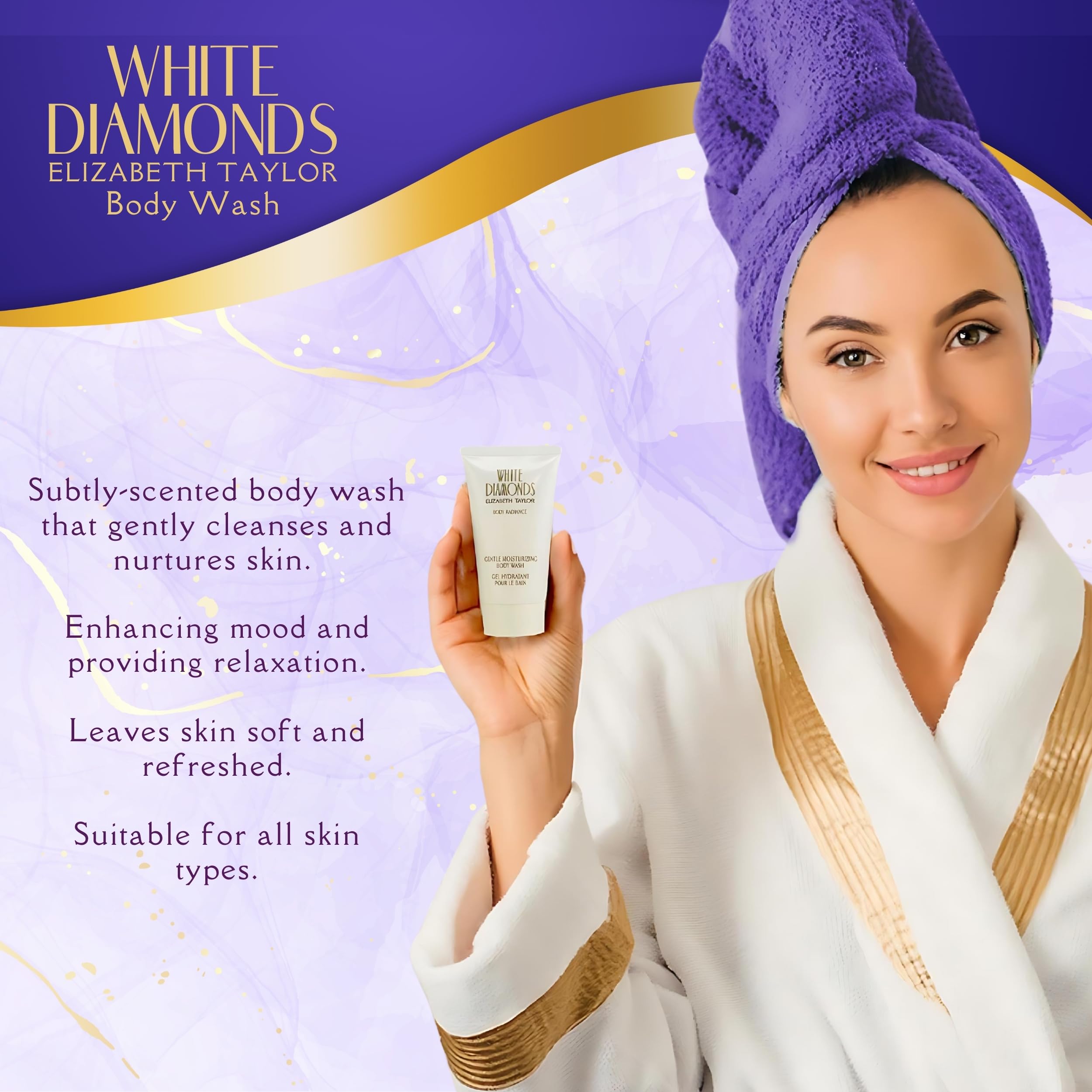 Elizabeth Taylor White Diamonds Gift Set – Spray, Body Lotion, Body Wash & Perfume