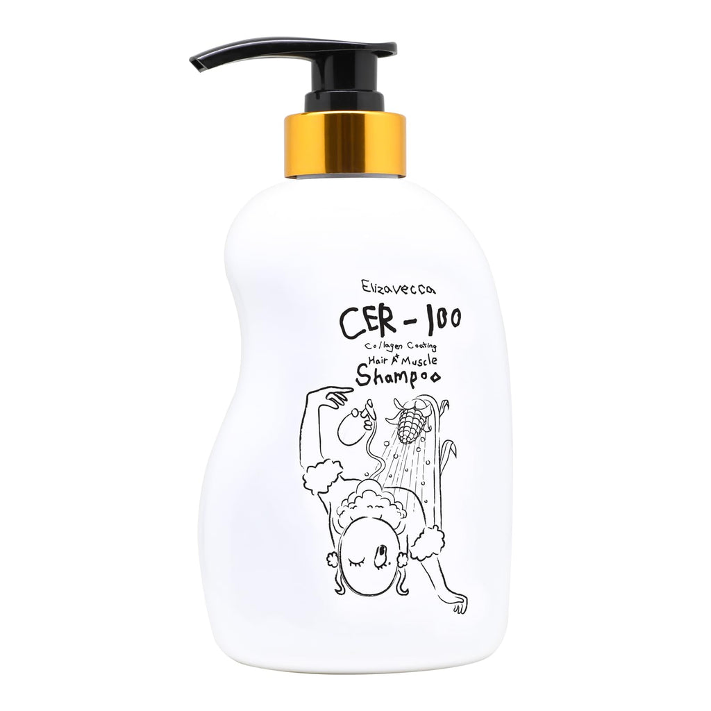 Elizavecca CER-100 Collagen Coating Hair Shampoo, 16.9 oz – Volumizing, Deep Cleansing, Daily Use