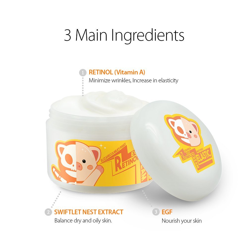 Elizavecca Milky Piggy Retinol Cream 100g/3.53oz – 69.9% Swiftlet Nest Extract | Night Face Cream