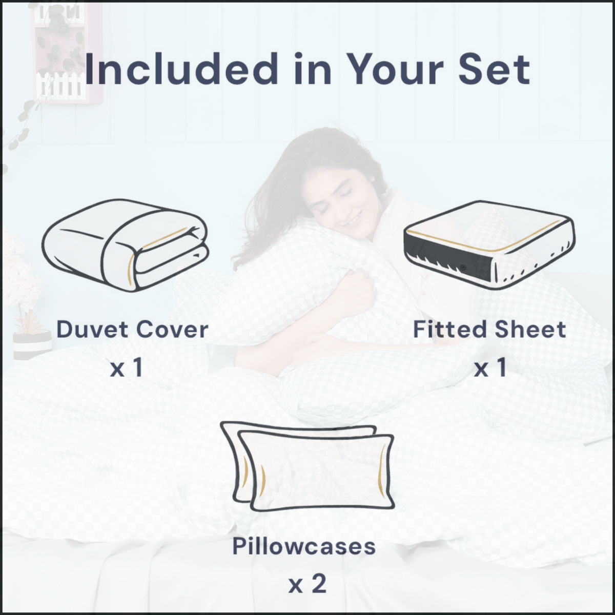 Ackly Bamboo - Dove Grey Duvet Cover, Fitted Sheet & Pillowcases Set
