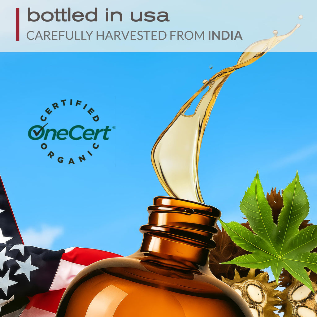 Ella & Eden Organic Castor Oil 32oz — Cold-Pressed, Hexane-Free, USDA Certified