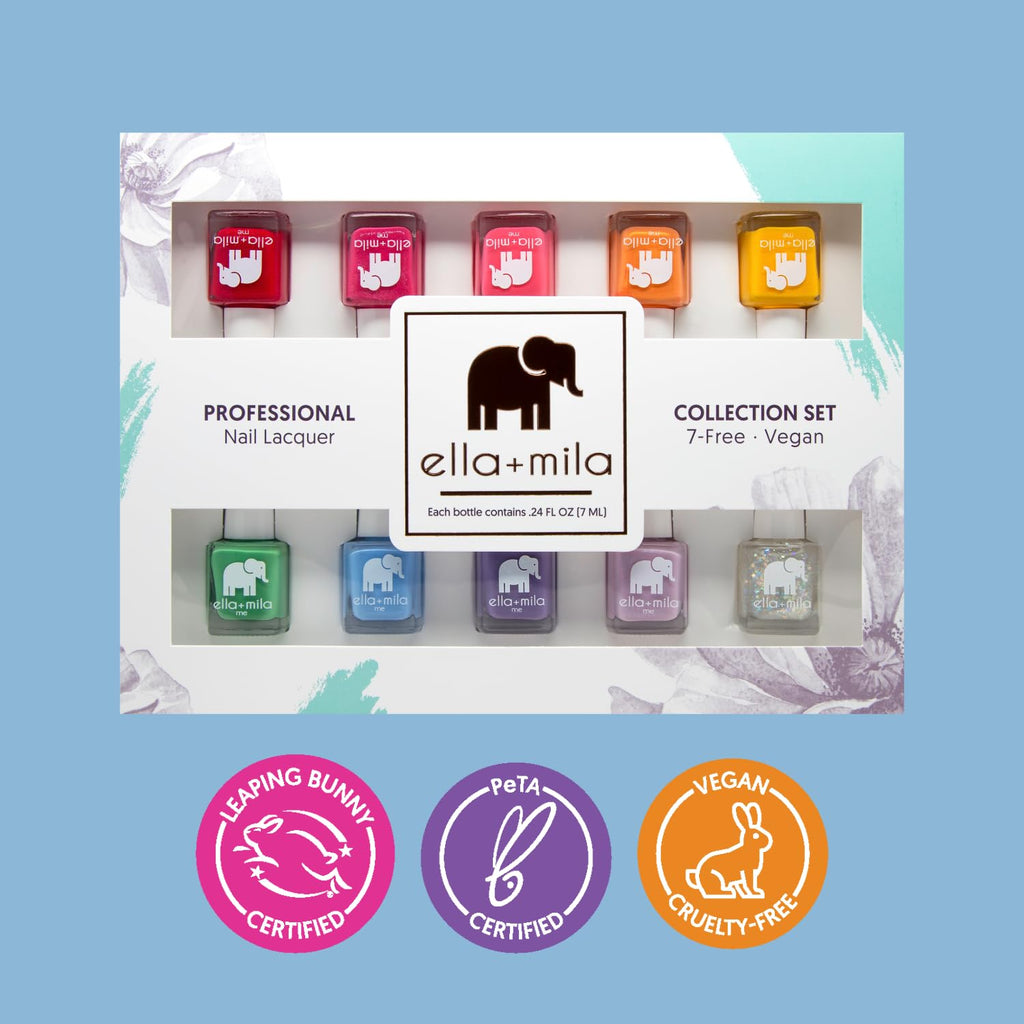 ella+mila Professional Nail Polish Set – 10 Quick-Dry, Vegan & Non-Toxic, 0.24 fl oz Each