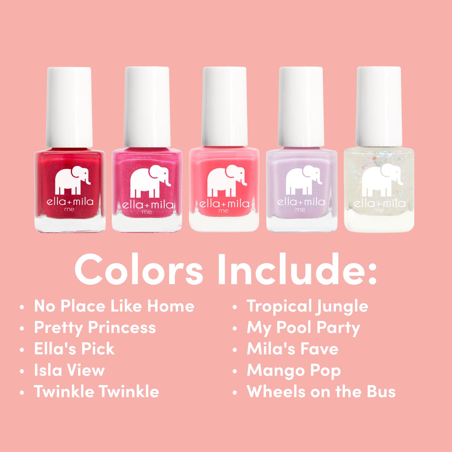 ella+mila Professional Nail Polish Set – 10 Quick-Dry, Vegan & Non-Toxic, 0.24 fl oz Each