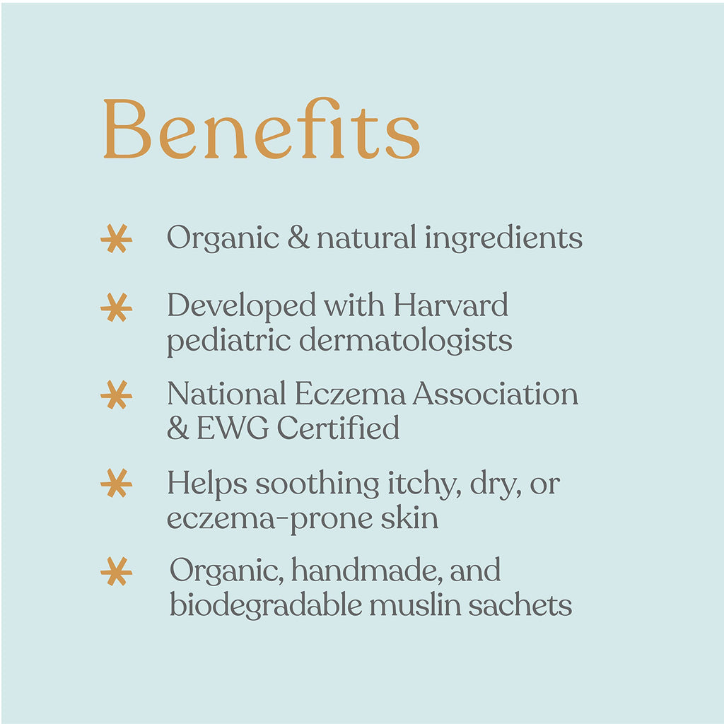 ELLAOLA Oatmeal Bath Soak – Fragrance-Free Bath Teas for Babies, Kids & Adults