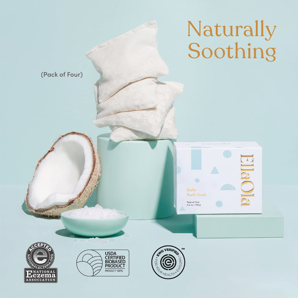 ELLAOLA Oatmeal Bath Soak – Fragrance-Free Bath Teas for Babies, Kids & Adults