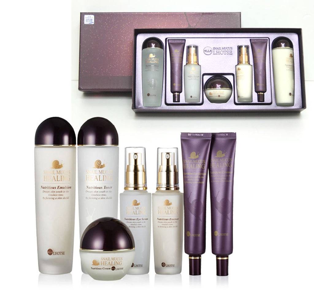 Elle Lhotse Snail Mucin Skincare Set – 7-Pcs, Anti-Wrinkle & Hydration | Korea
