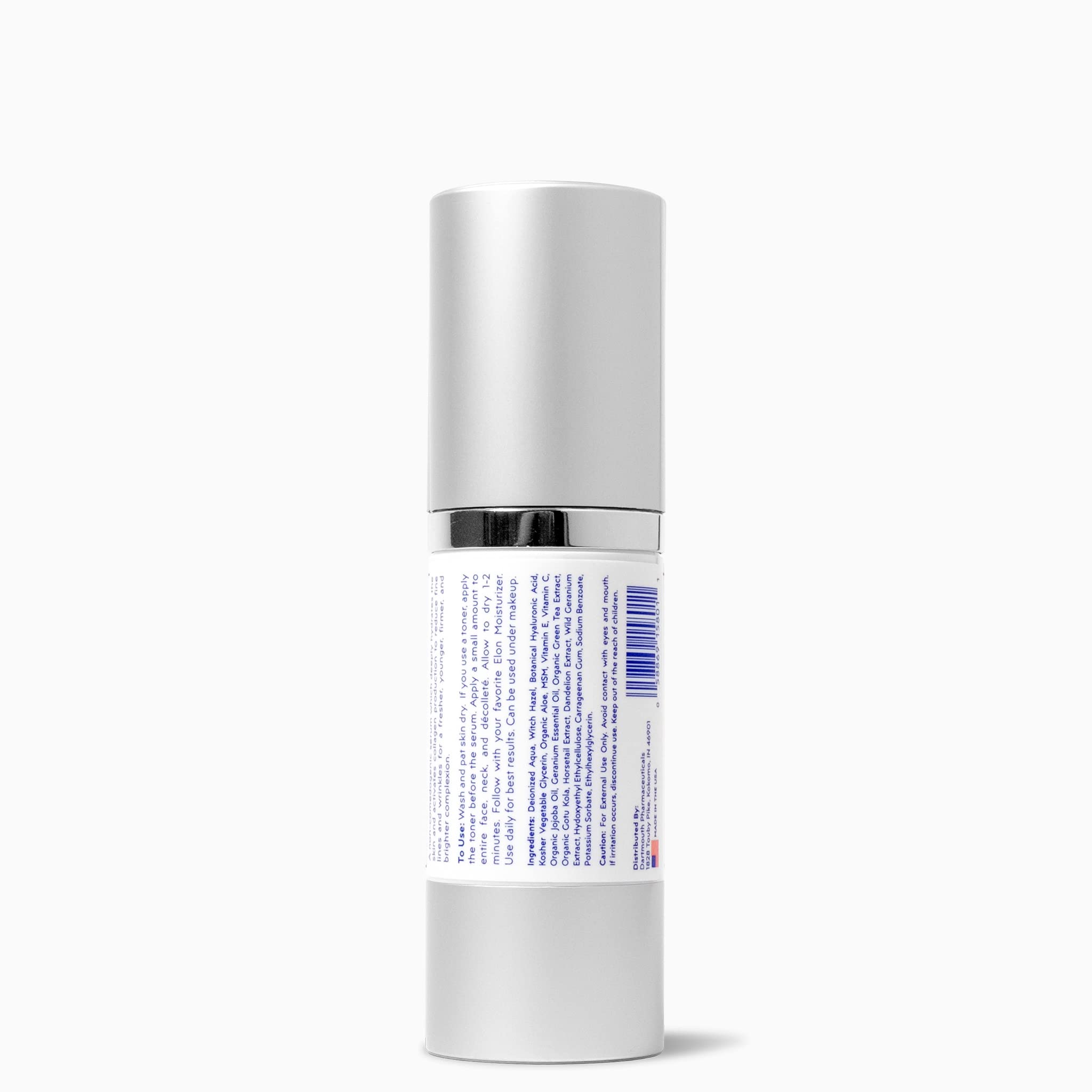 Elon Hyaluronic Acid Serum for Face & Neck - Hydration, Vitamin C & E, Jojoba Oil