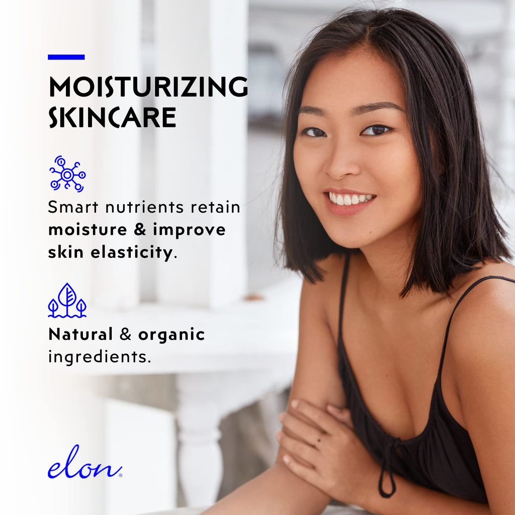 Elon Hyaluronic Acid Serum for Face & Neck - Hydration, Vitamin C & E, Jojoba Oil