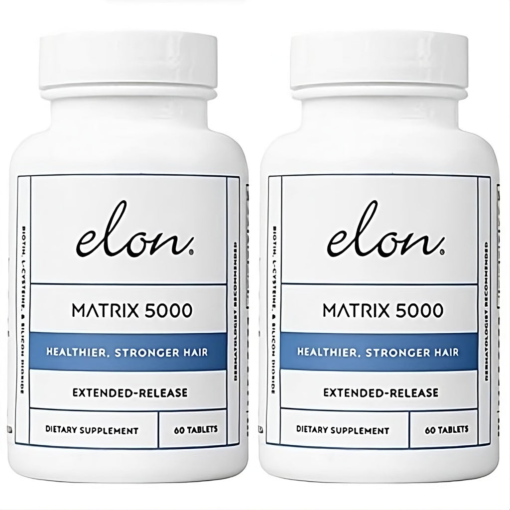 Elon Matrix 5000 Biotin 5000mcg Extended-Release Hair Growth Vitamins – Pack of 2 (120-Day Supply)