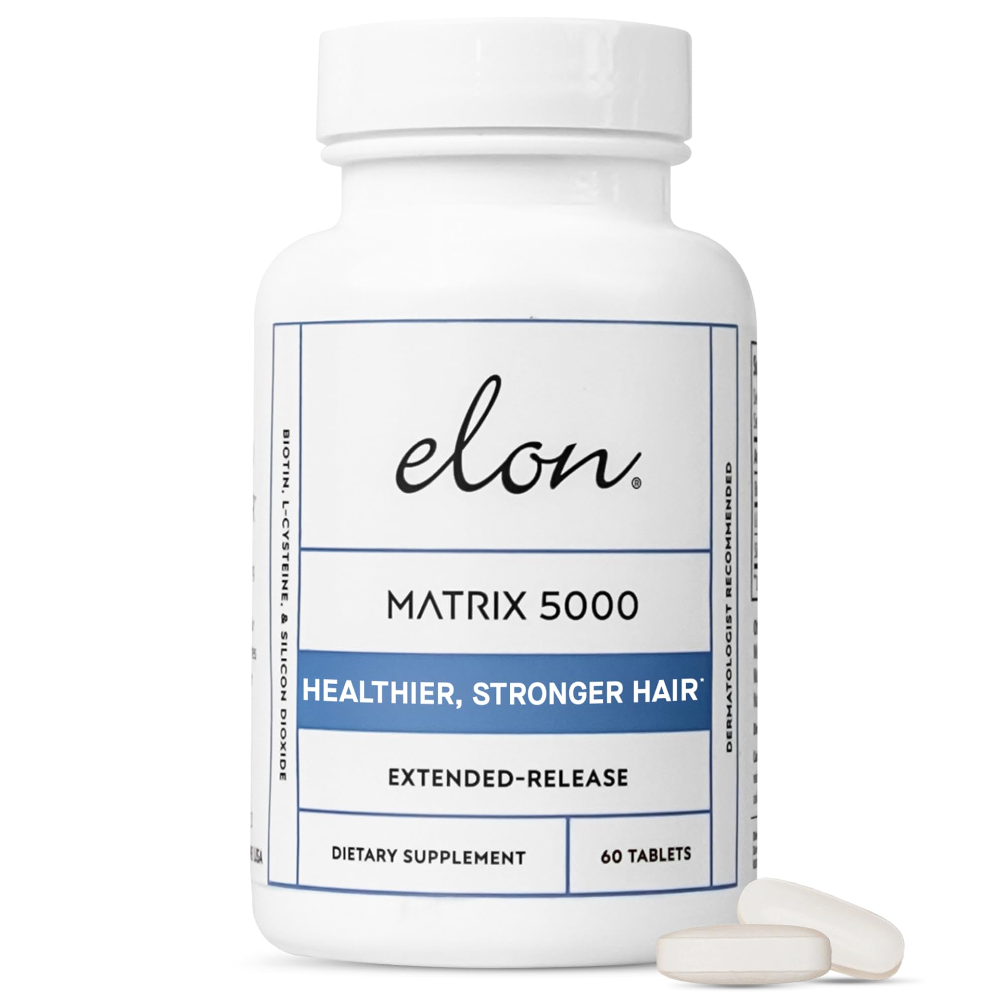 Elon Matrix 5000 Biotin 5000mcg – Extended-Release Hair & Nails Vitamins (60 Day Supply)