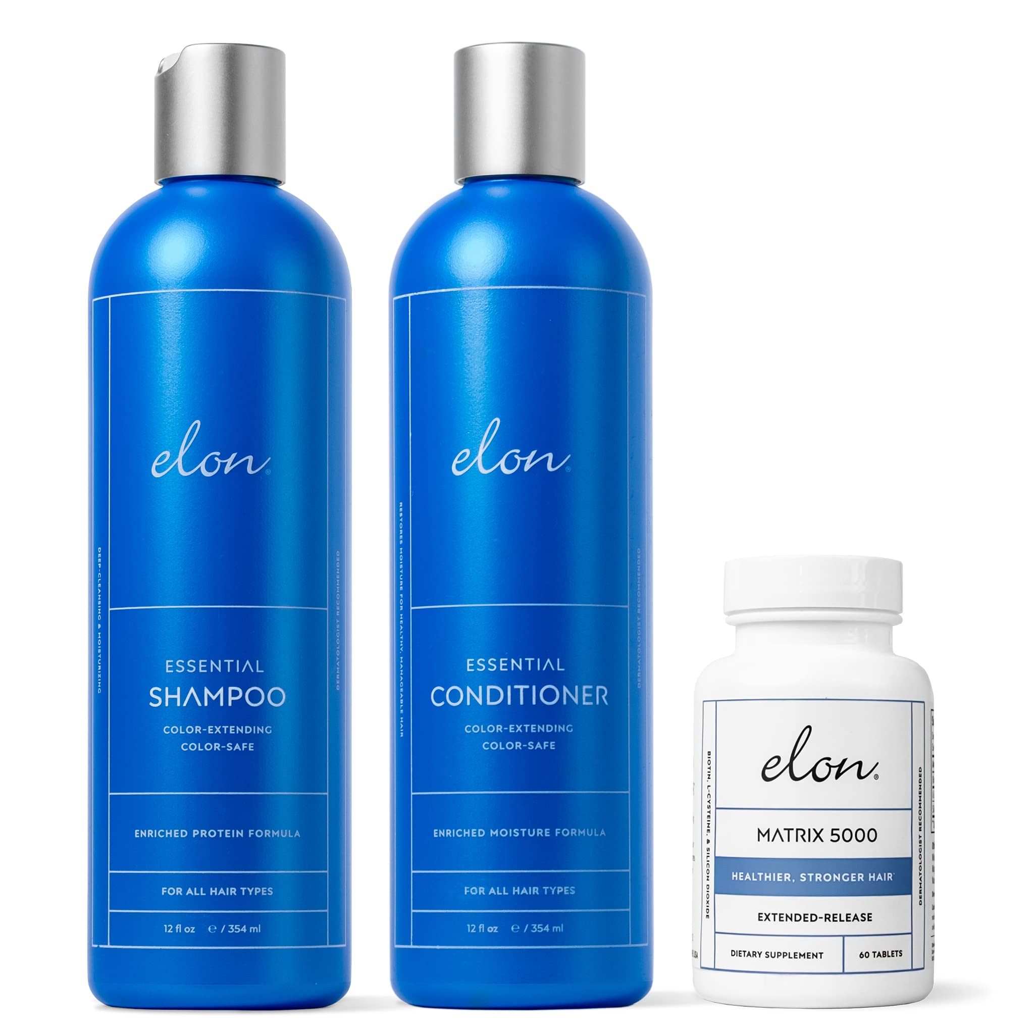Elon Complete Kit for Thinning Hair – Shampoo, Conditioner & Matrix 5000