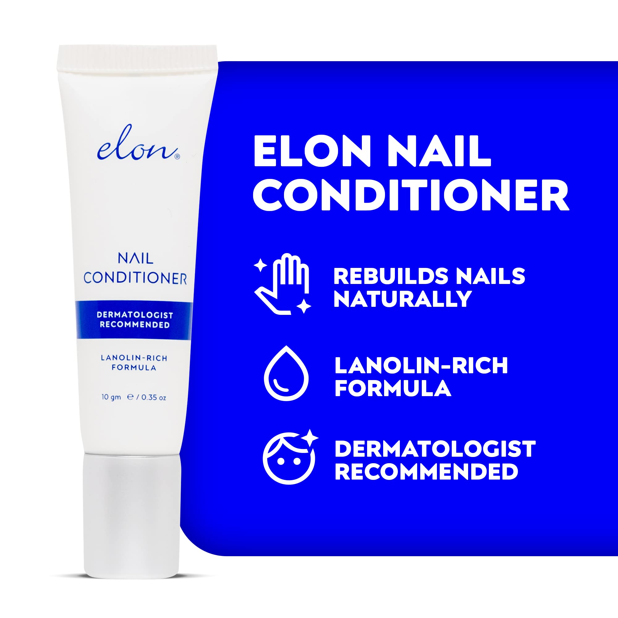 Elon Lanolin-Rich Nail Conditioner – Strengthens Nails & Protects Cuticles (10g Tube, 2-Pack)