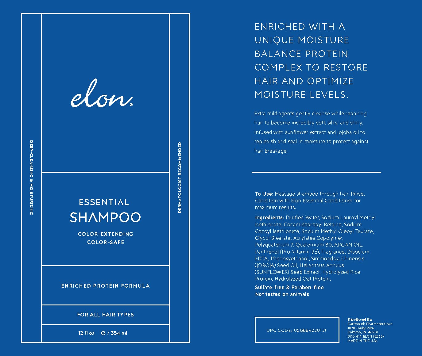 Elon Sulfate-Free Shampoo & Conditioner Set (12oz) – Color Safe, Paraben Free
