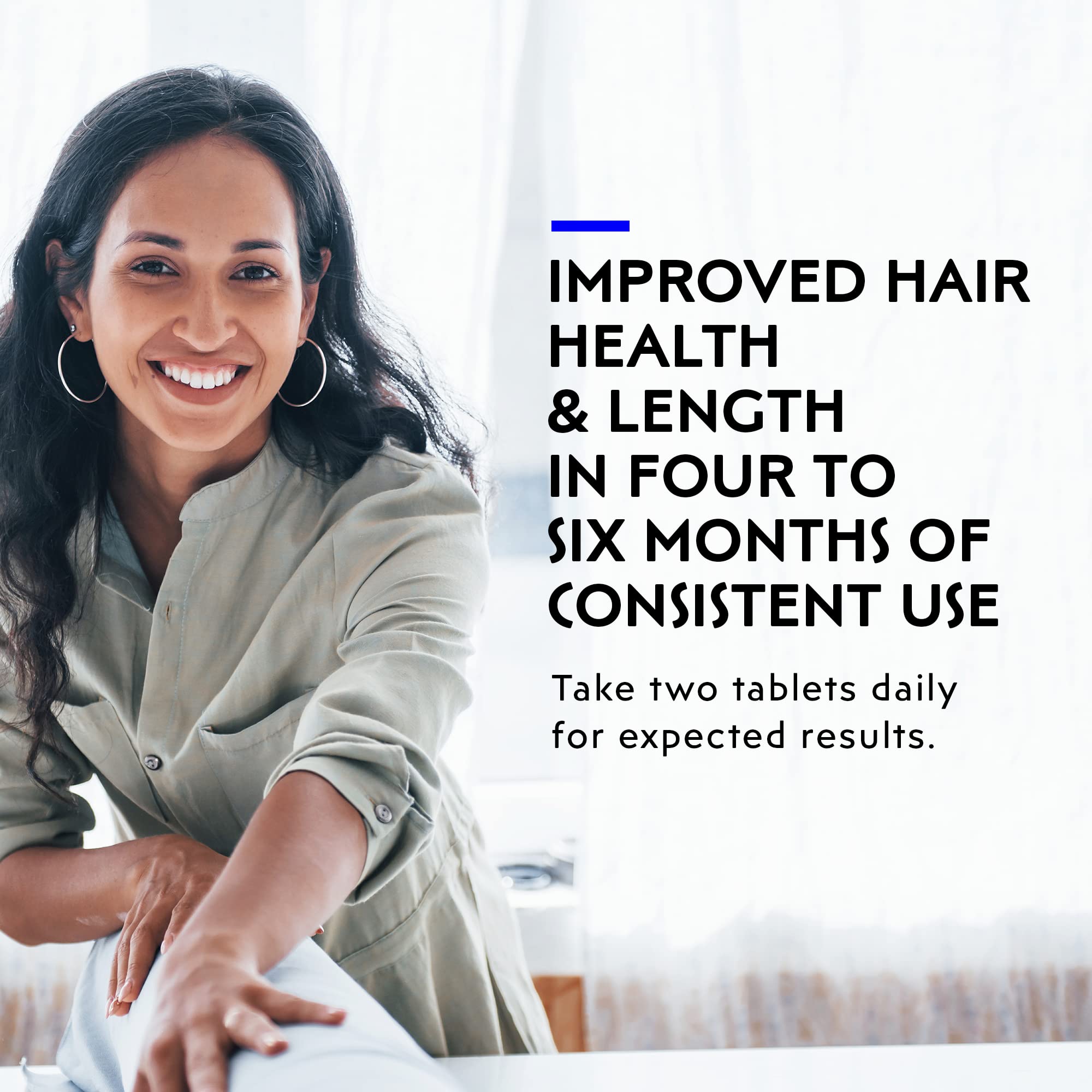 Elon R3 Hair Growth Supplement for Women – Biotin 5000 mcg, Collagen Peptides, Extended-Release (60 Tablets)