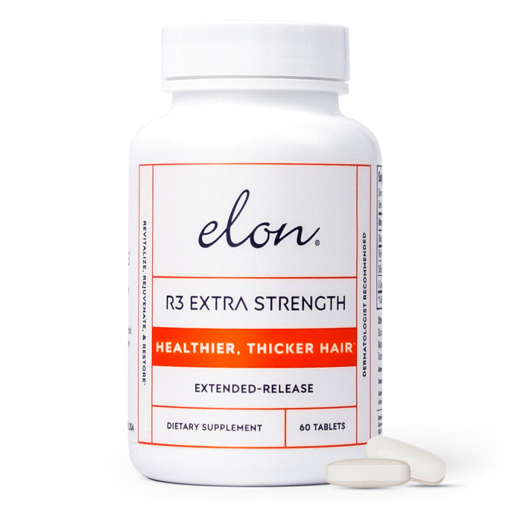 Elon R3 Hair Growth Supplement for Women – Biotin 5000 mcg, Collagen Peptides, Extended-Release (60 Tablets)