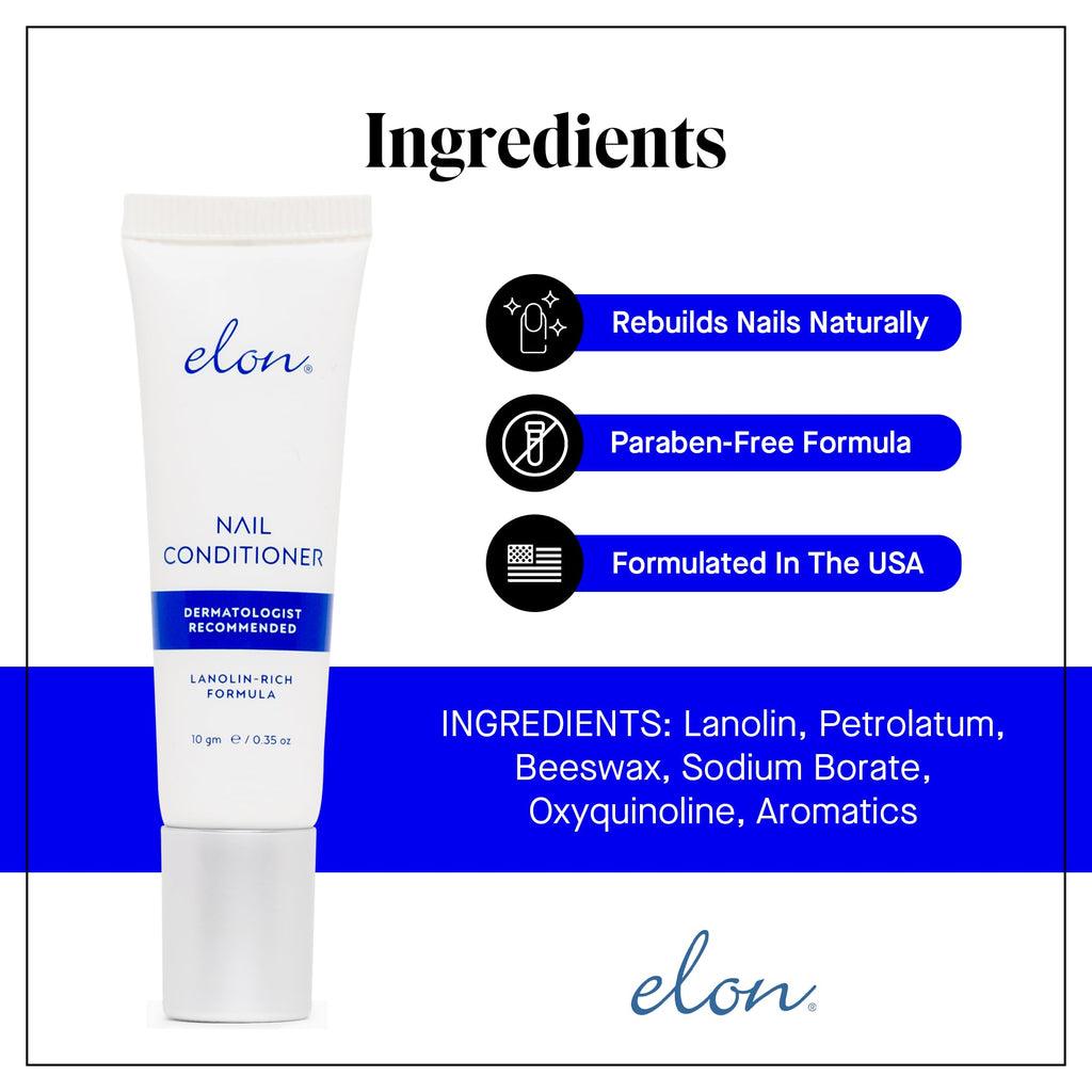 Elon Lanolin-Rich Nail Conditioner – Strengthens Nails & Protects Cuticles (10g Tube, 2-Pack)