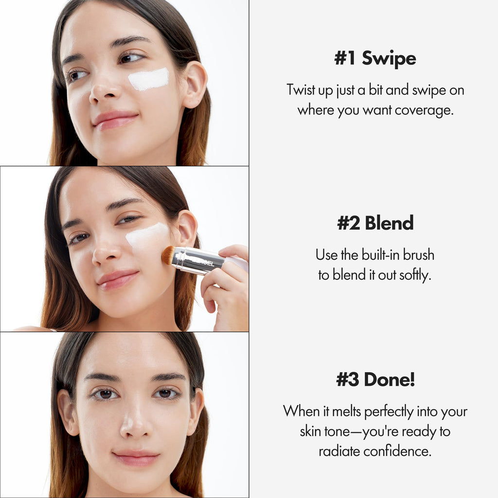 ELROEL Blanc Cover Stick V White – Color-Changing Foundation with Volufiline | Dewy Buildable Coverage