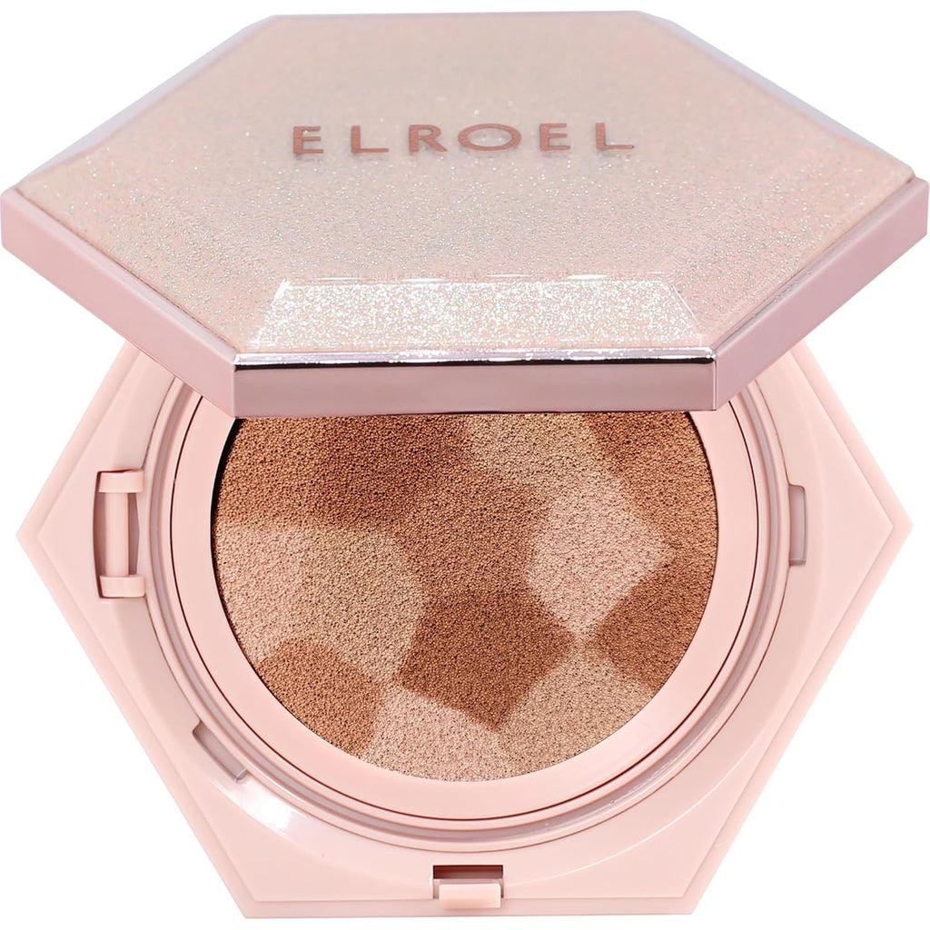 ELROEL Blending Cushion 4-in-1 Foundation with Italian Caviar, Collagen & Hyaluronic Acid – 12HR Hydration (#25 Medium Beige) 0.44 oz