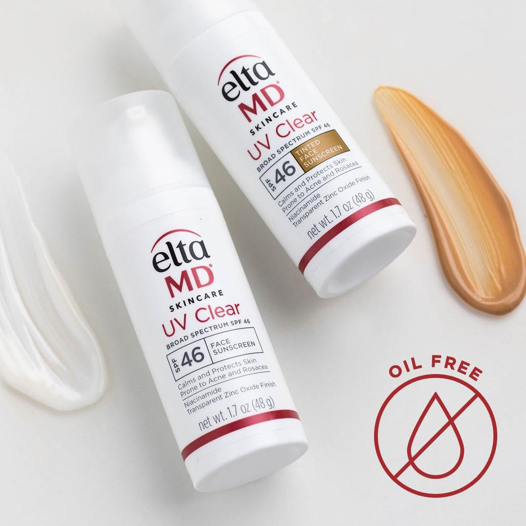 EltaMD UV Clear SPF 46 Face Sunscreen — Oil-Free for Acne-Prone Skin | 1.7 oz Pump (Pack of 2)