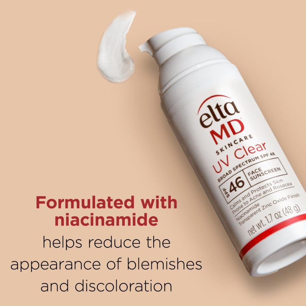 EltaMD UV Clear SPF 46 Face Sunscreen — Oil-Free for Acne-Prone Skin | 1.7 oz Pump (Pack of 2)