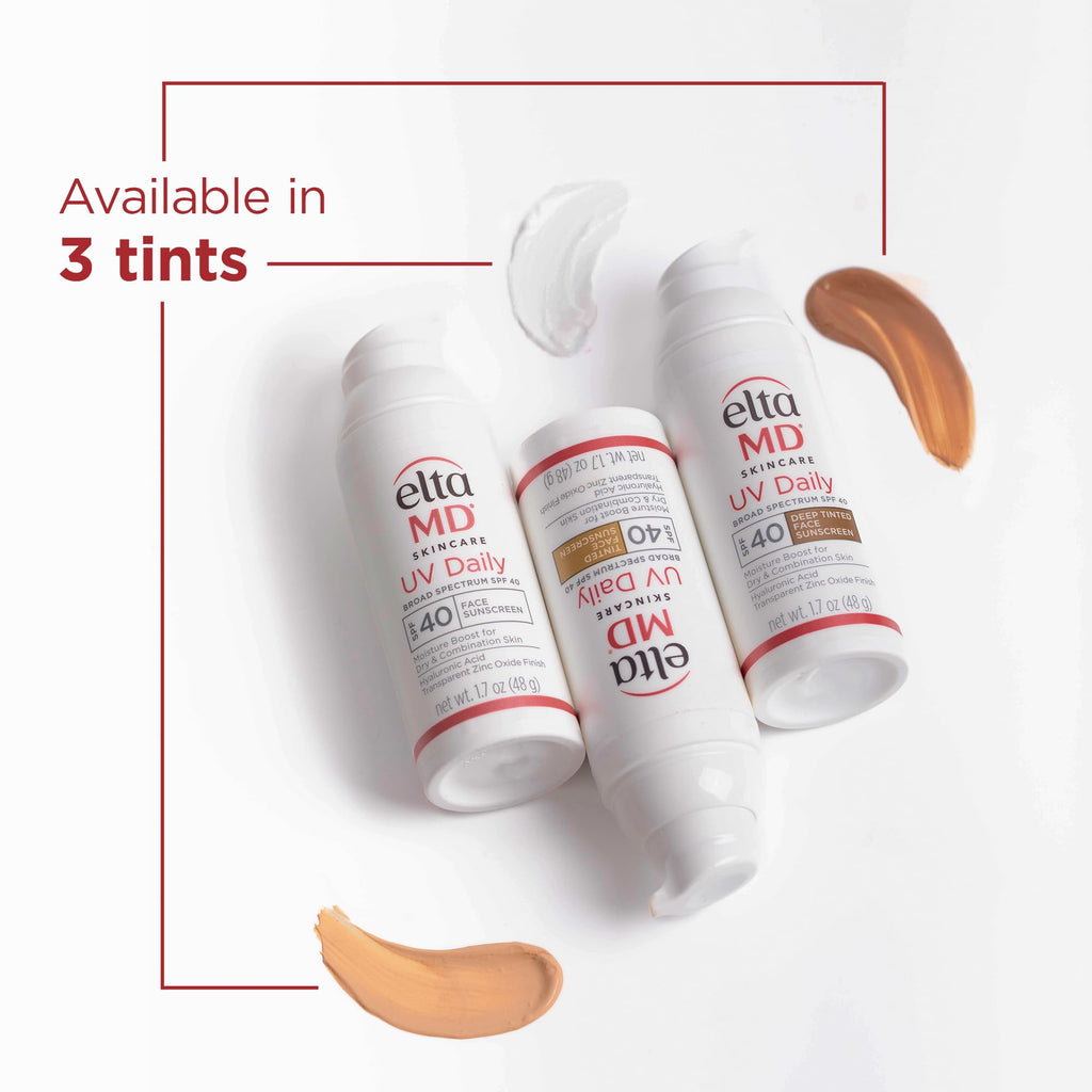 EltaMD UV Daily SPF 40 Face Sunscreen Moisturizer with Zinc Oxide, 1.7 oz Pump (Pack of 2)