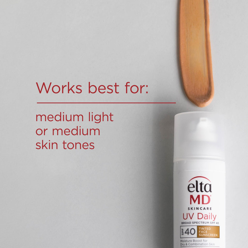 EltaMD UV Daily SPF 40 Tinted Face Sunscreen Moisturizer with Hyaluronic Acid – Hydrating, Sheer Tint (Pack of 2)