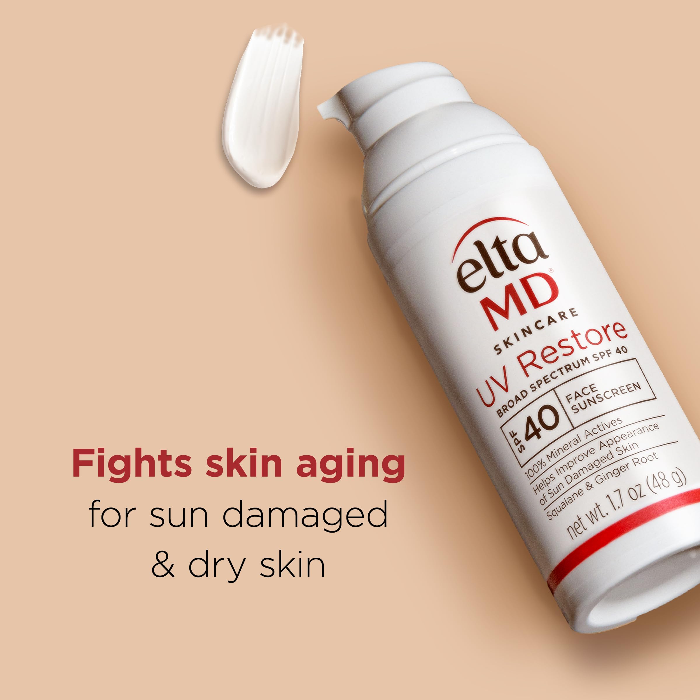 EltaMD UV Restore SPF 40 Mineral Face Sunscreen – Tinted, Moisturizing (1.7 oz)