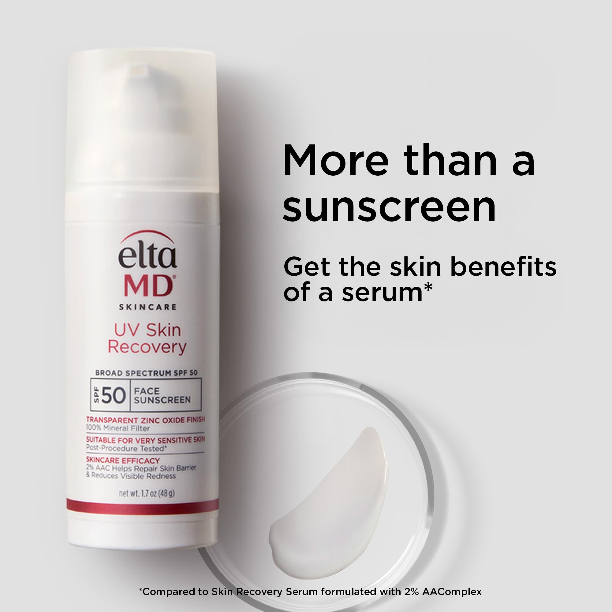 EltaMD UV Skin Recovery SPF 50 – All Mineral Zinc Oxide Sunscreen for Sensitive Skin