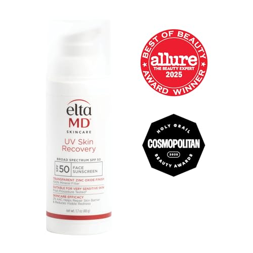 EltaMD UV Skin Recovery SPF 50 – All Mineral Zinc Oxide Sunscreen for Sensitive Skin