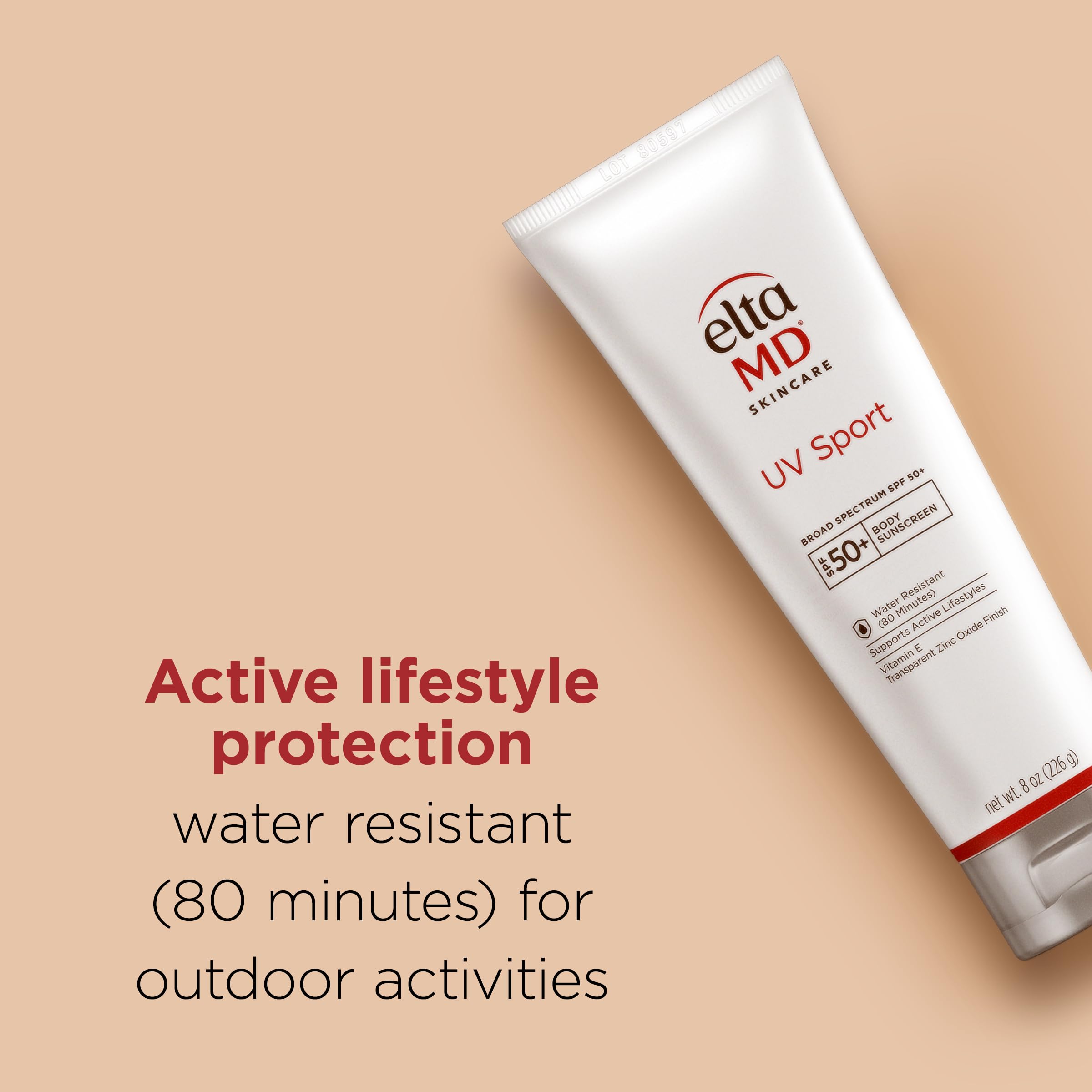 EltaMD UV Sport SPF 50 Sunscreen Lotion for Face & Body — Water- and Sweat-Resistant, Oil-Free, Zinc Oxide