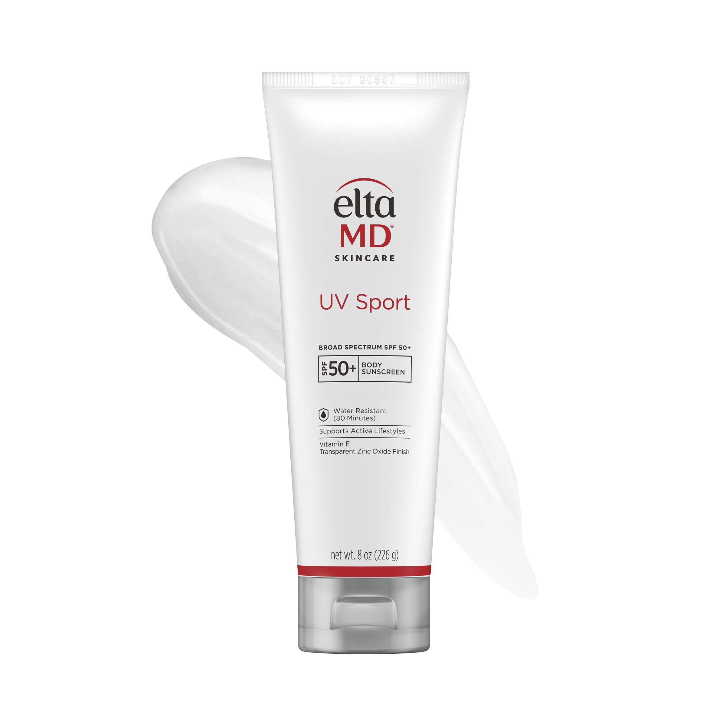 EltaMD UV Sport SPF 50 Sunscreen Lotion for Face & Body — Water- and Sweat-Resistant, Oil-Free, Zinc Oxide